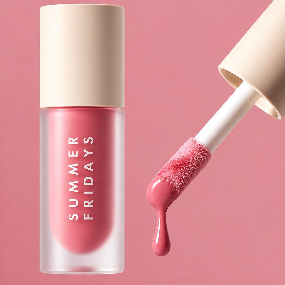 Summer Fridays Dream Lip Oil Rose Bud ✨ Sheer Cool Pink Hydrating Gloss NIB - Picture 2 of 8
